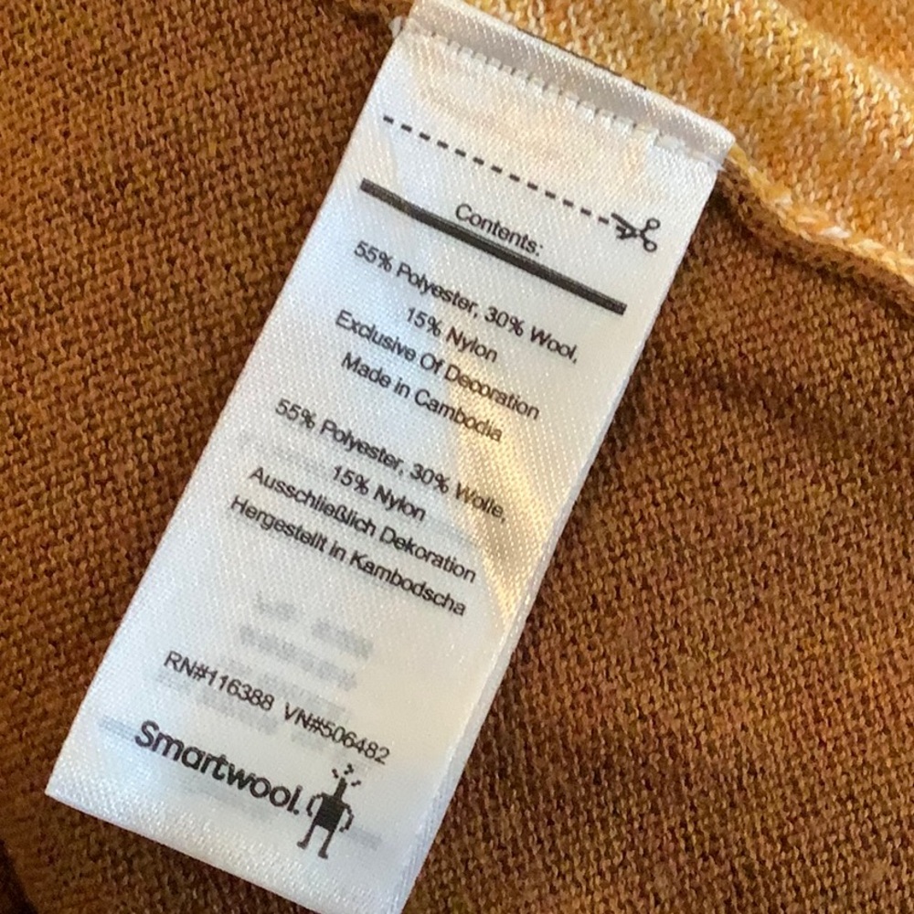 SMARTWOOL Womens Wool Blend Yellow Neutral Oversized Colorblock Spring Sweater S - Picture 8 of 9